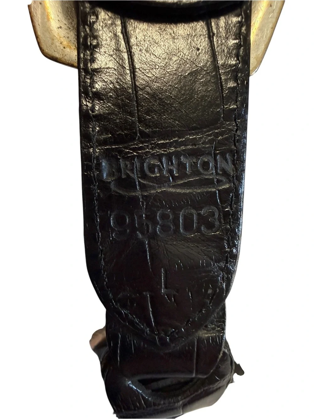 Brighton Black Braided Leather Belt Western Buckle 1996 Vintage